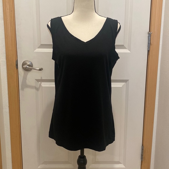 George Tops - George Woman’s Black V-Neck Tank Top Size XXL